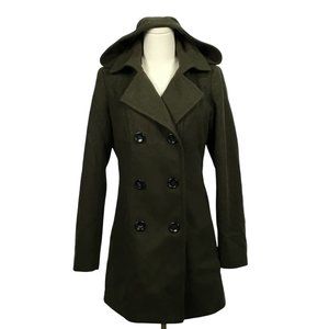 🖤 Nautica Olive Green Wool-Blend Peacoat – Size S 🖤